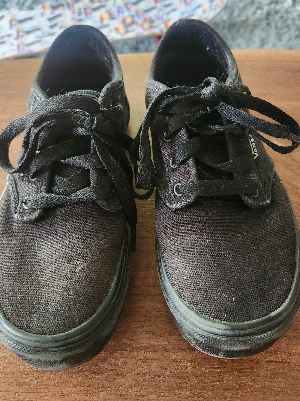 Vans Kids Black Canvas Low-Top Sneakers